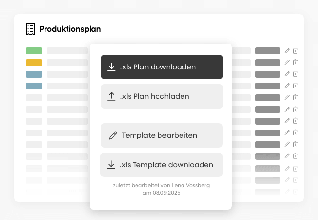 Produktionsplan Optionen
